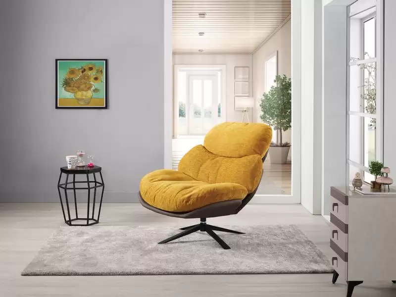 倫納德旋轉休閒椅(土黃色)