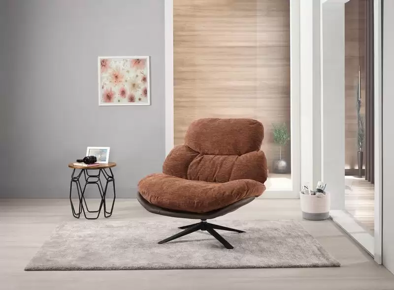 倫納德旋轉休閒椅(咖啡色)