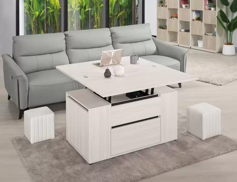 丹尼斯3.3尺岩板升降大茶几