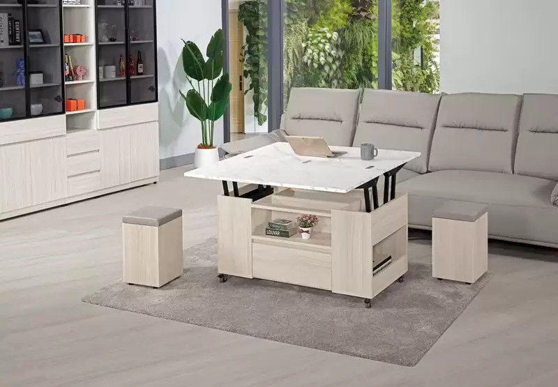 里斯特3.3尺仿石面升降大茶几