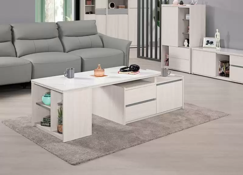 希斯洛4尺岩板伸縮大茶几