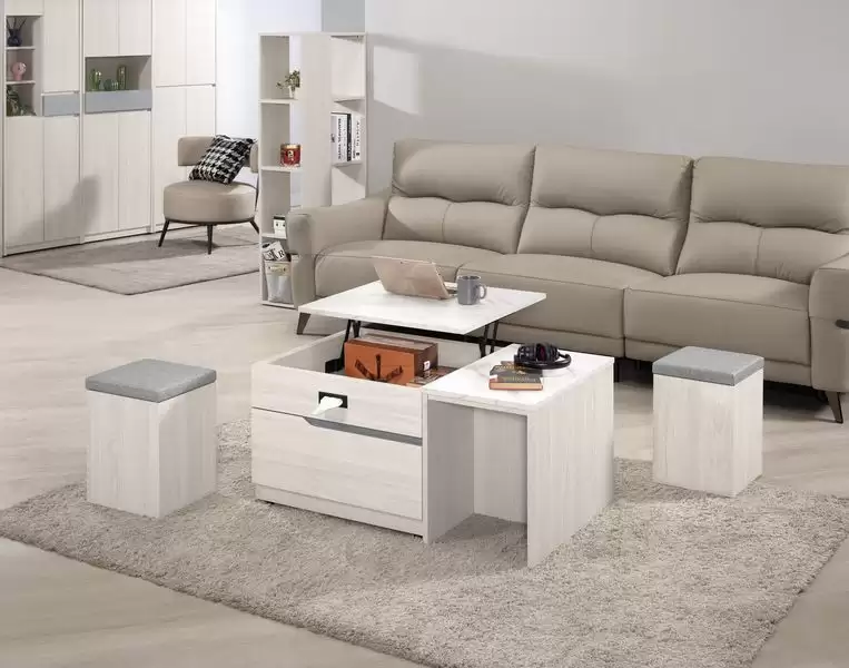 羅恩3.3尺仿石面升降大茶几