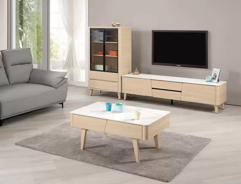 艾維斯2.5尺鋁門展示櫃(木腳)