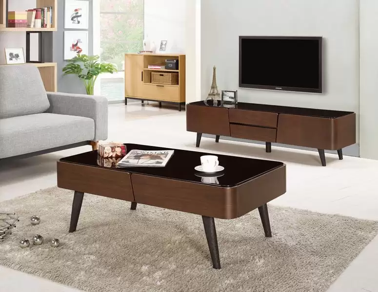 深色茶几+電視櫃
