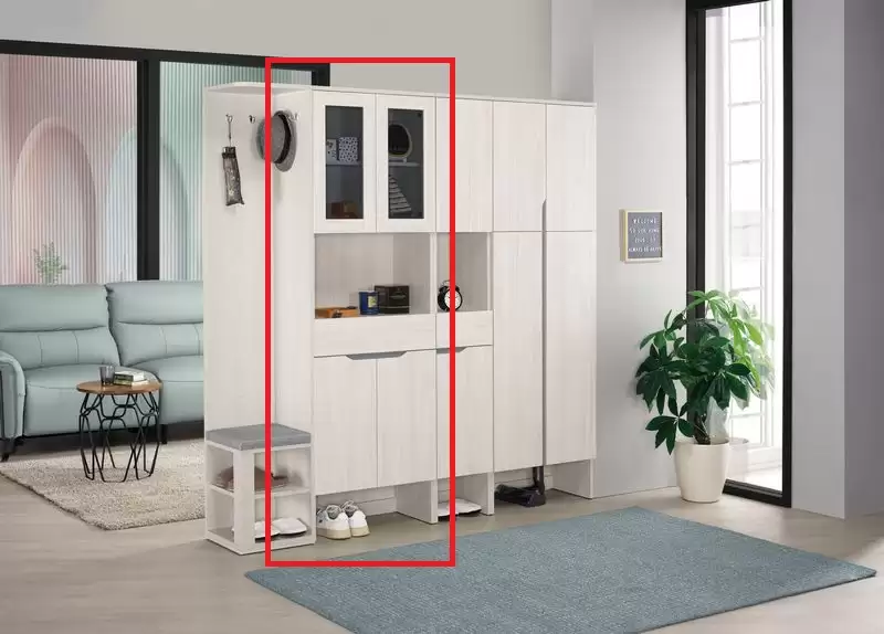 羅恩2尺玻璃門玄關鞋櫃