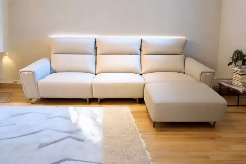 品諾真皮L型沙發