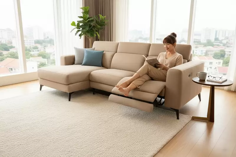 凡妮莎電動L型布沙發