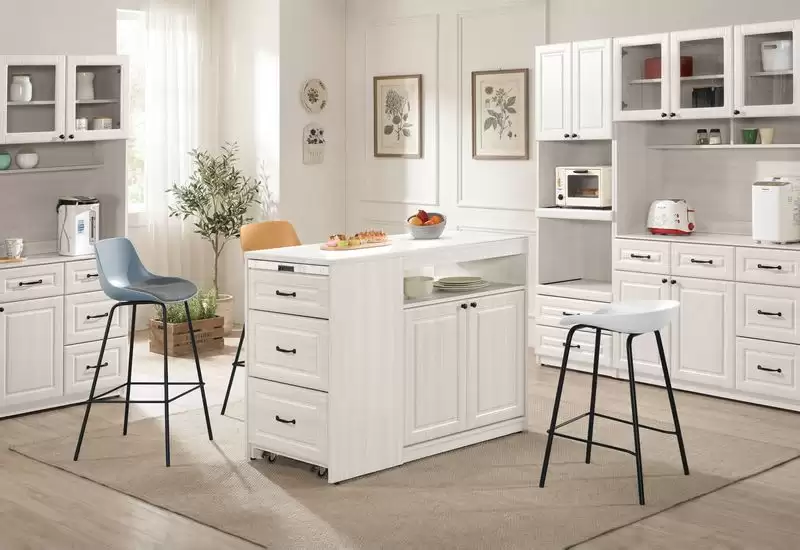 克里斯4尺岩板伸縮中島櫃