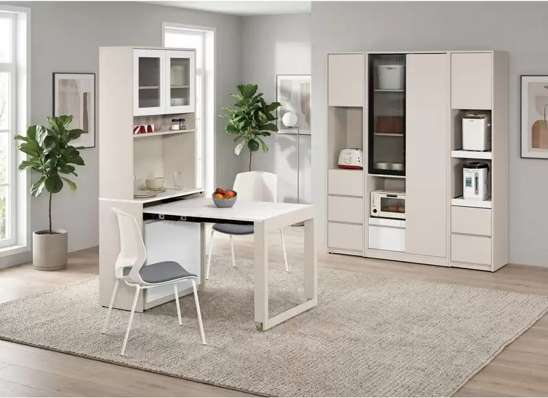 佩洛斯2.7尺伸縮收納餐桌櫃