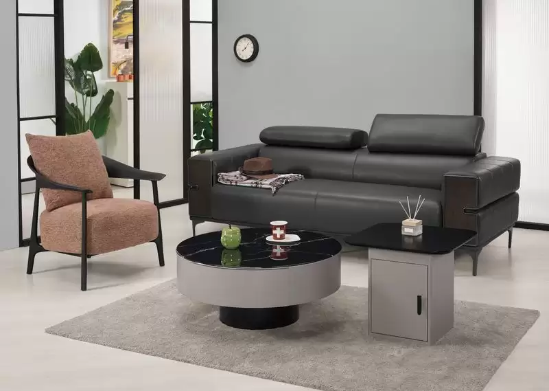 查爾頓圓茶几組(科技石)