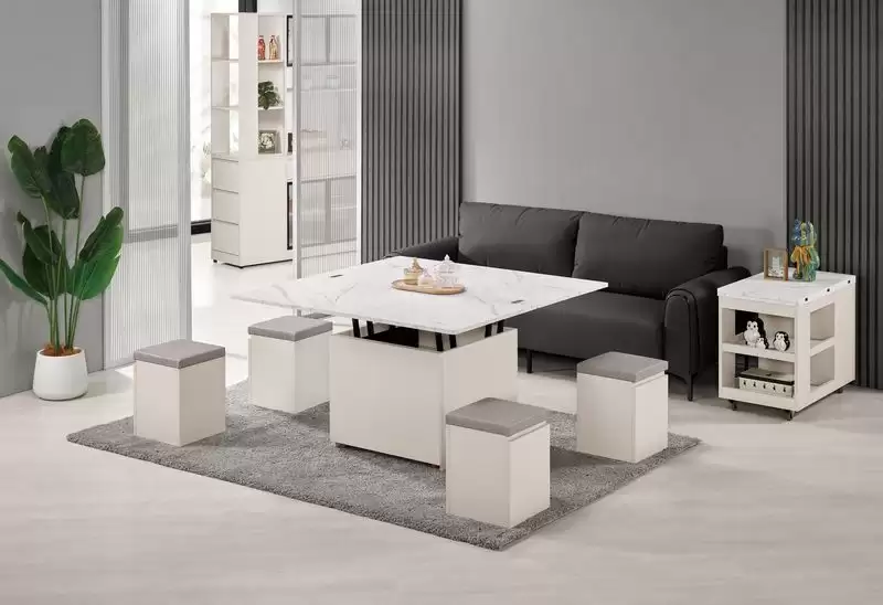 佩洛斯4X4尺仿石面升降大茶几