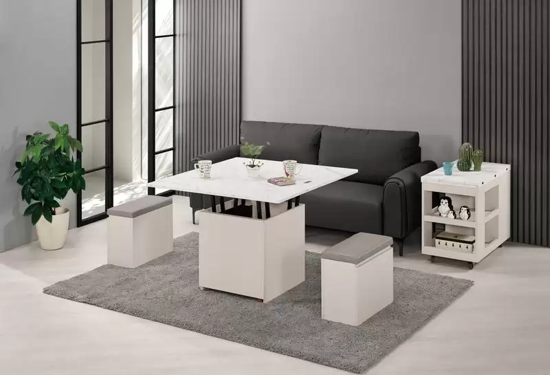 佩洛斯3.3尺仿石面升降大茶几