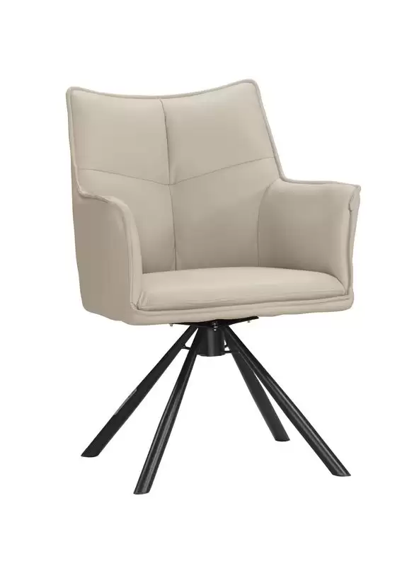 凱提克旋轉餐椅(米色皮)
