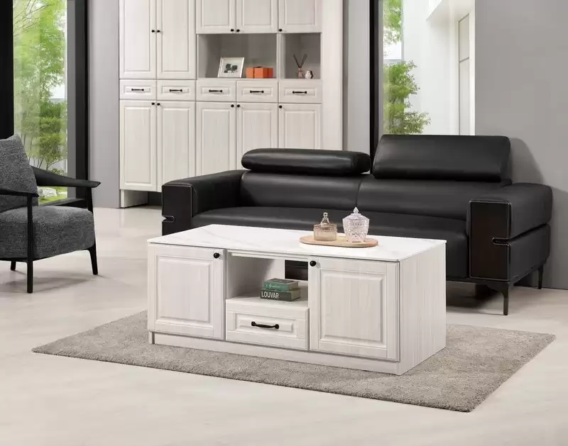 克里斯4尺岩板四門二抽大茶几