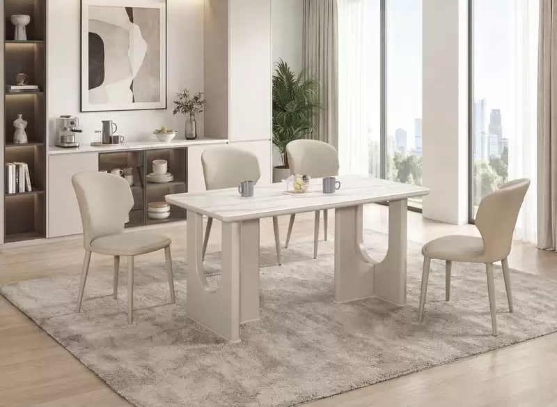 米契爾5尺石紋玻璃餐桌