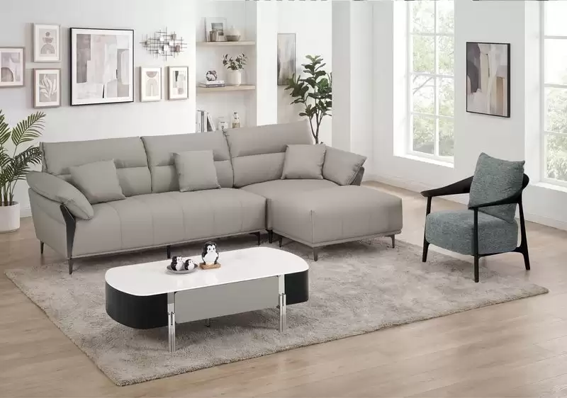 傑拉德L型皮沙發