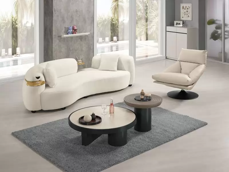 法維安絨布圓弧沙發