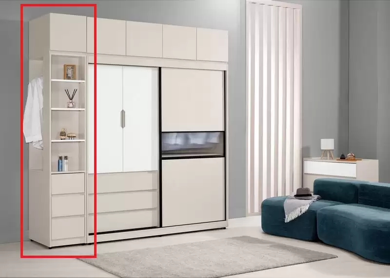 佩洛斯1.3尺開放三抽衣櫃