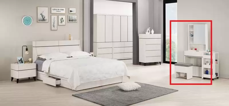 艾德嘉2尺化妝台含椅